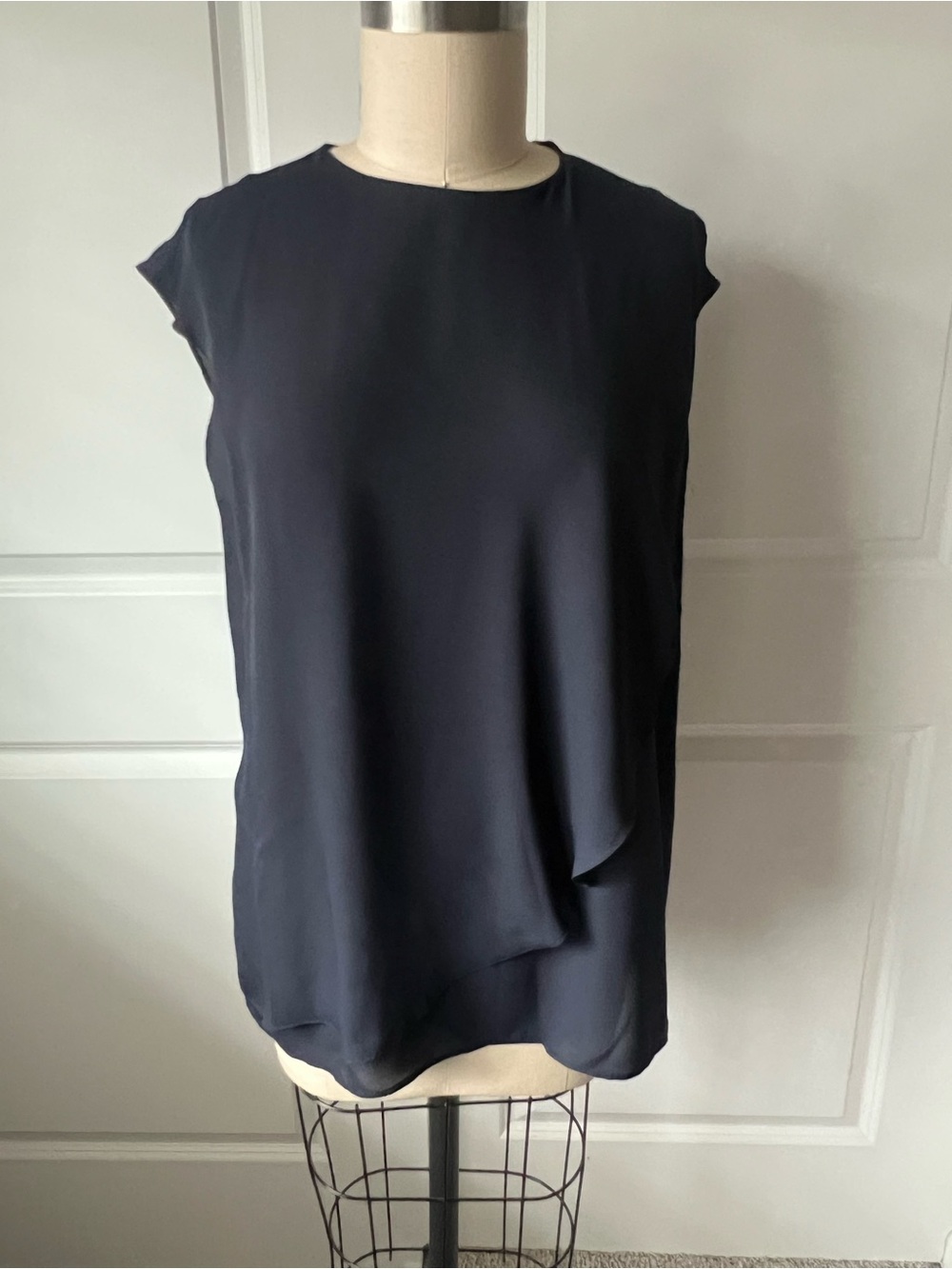 Ralph Lauren Navy Cap-Sleeve Layered Shell